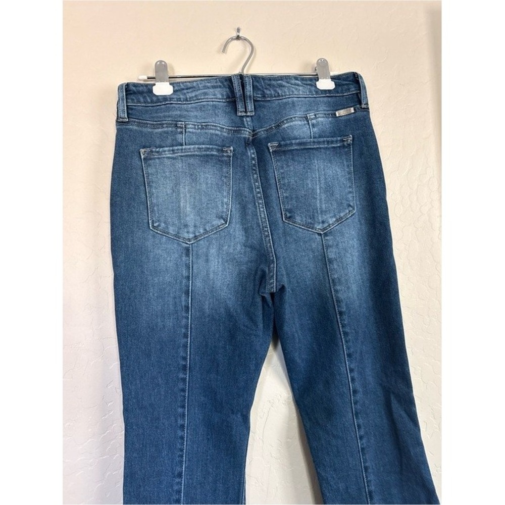 Kancan Flare Jeans Women's Sz 30 Blue Raw Hem Back Slit High Rise 154935 - Picture 6 of 8